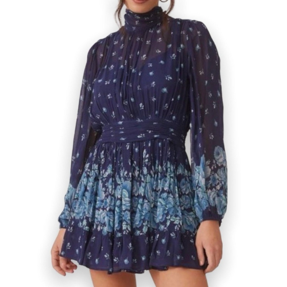NWT Anthropologie Let Me Be Mock Neck Sheer Dress